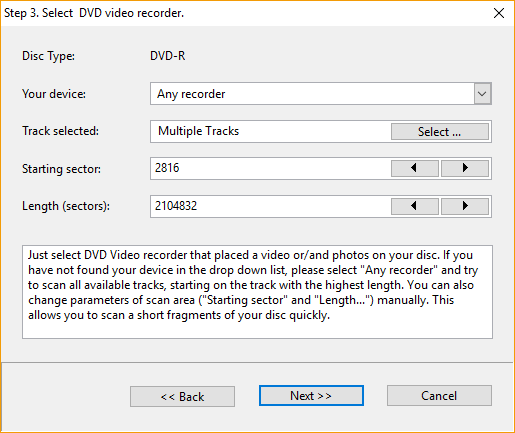 Step 3. Choose your DVD recorder