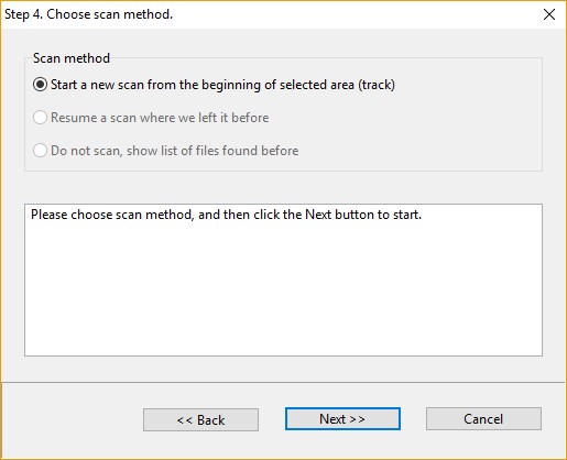 Step 4. Select scan method