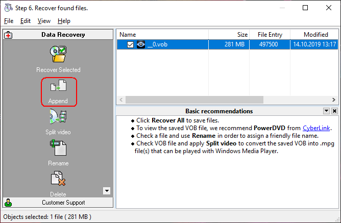 Step 6. Copy new video file