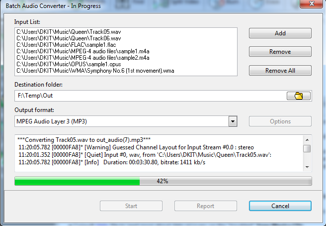 Batch audio converter