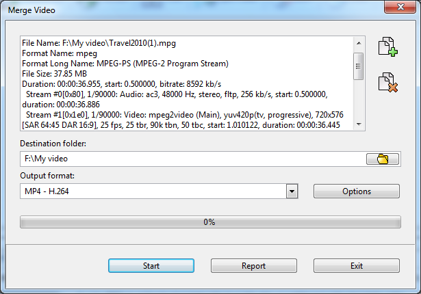 Merge video files into MP4 one